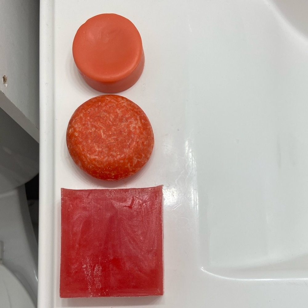 Handmade Mango Shampo bar & Conditioner bar Hibiscus&Jasmine bar soap set of 3 - Picture 2 of 7